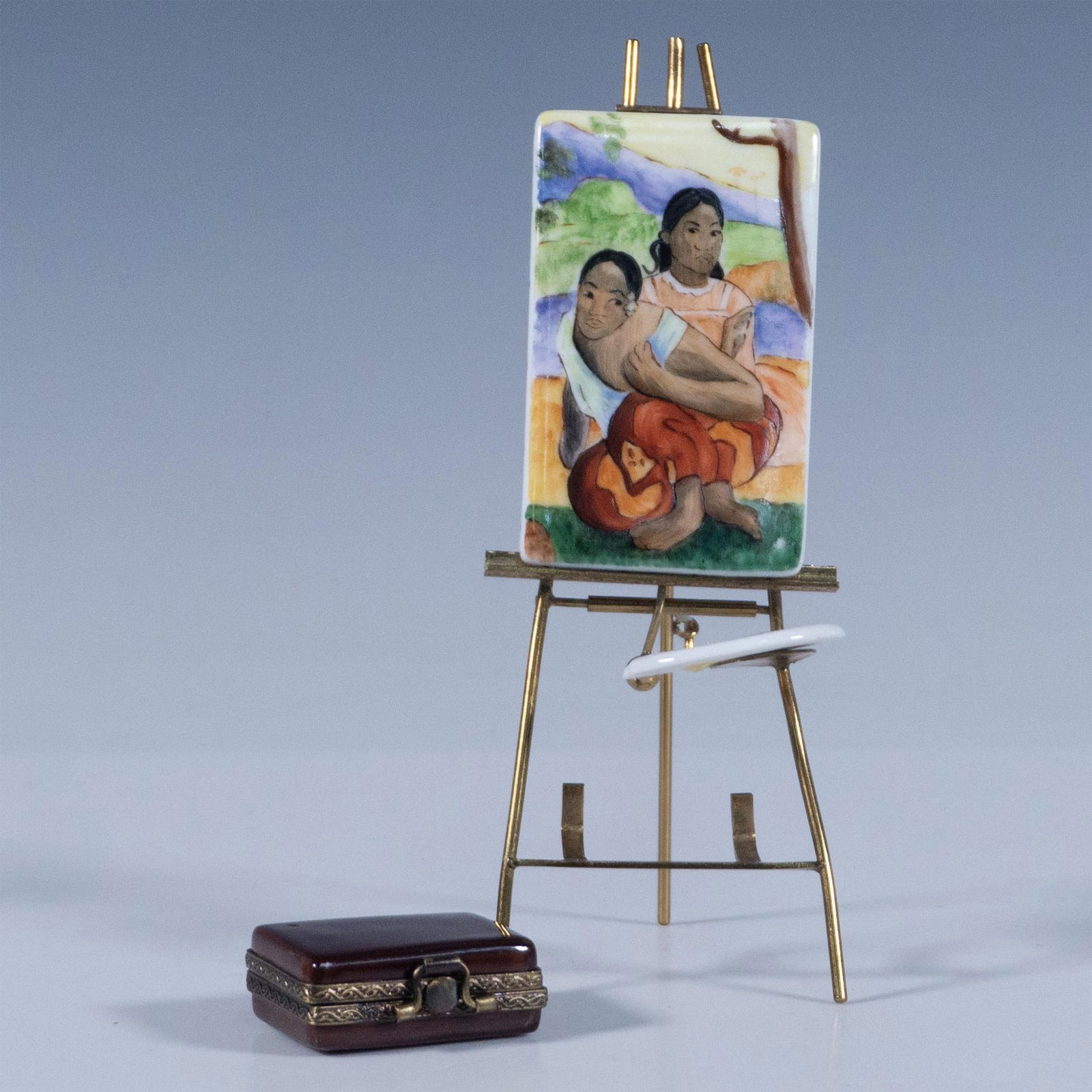 2pc Limoges Figure and Treasure Box, Painting and Case (1 of 3)