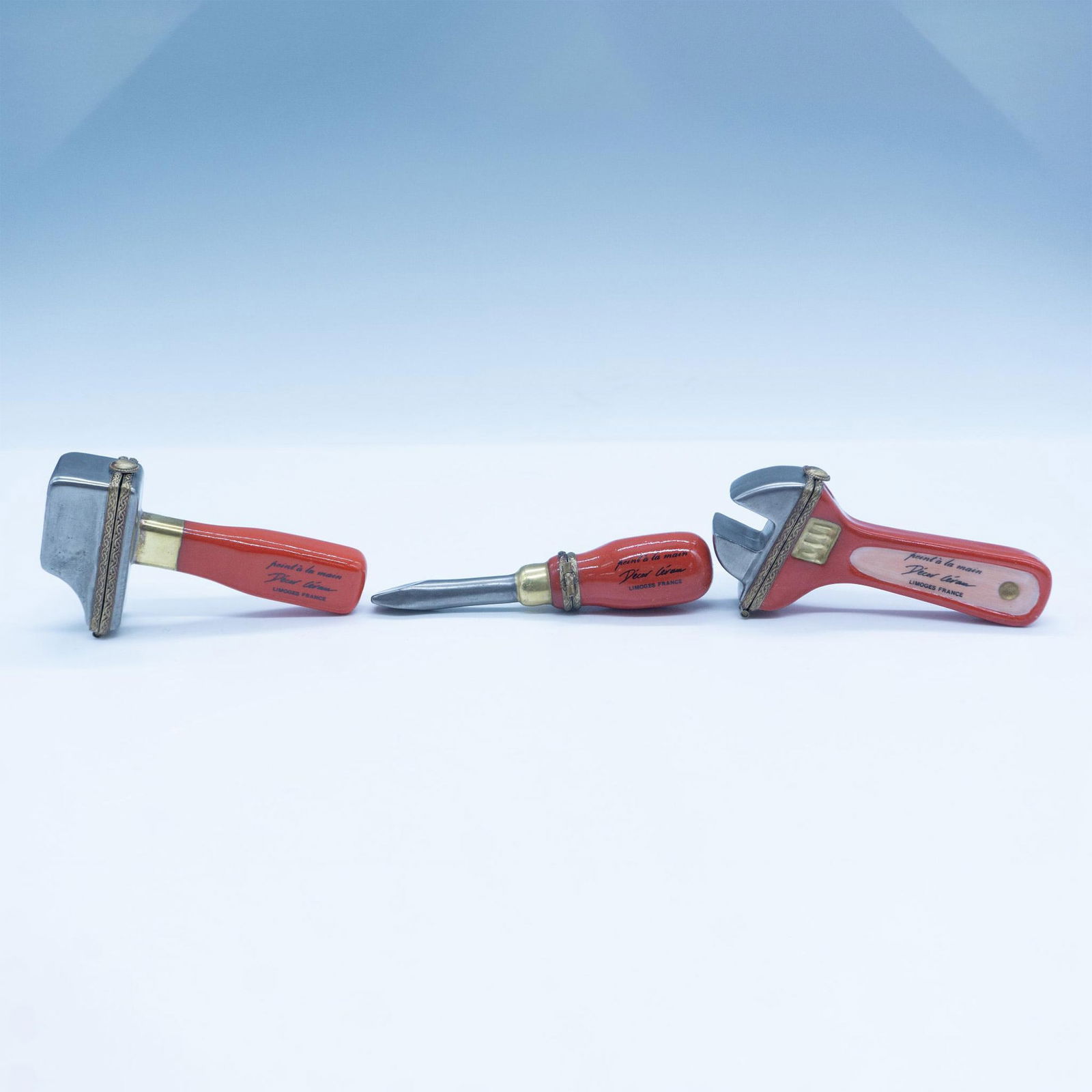 3pc Limoges Porcelain Treasure Boxes, Hand Tools (1 of 3)