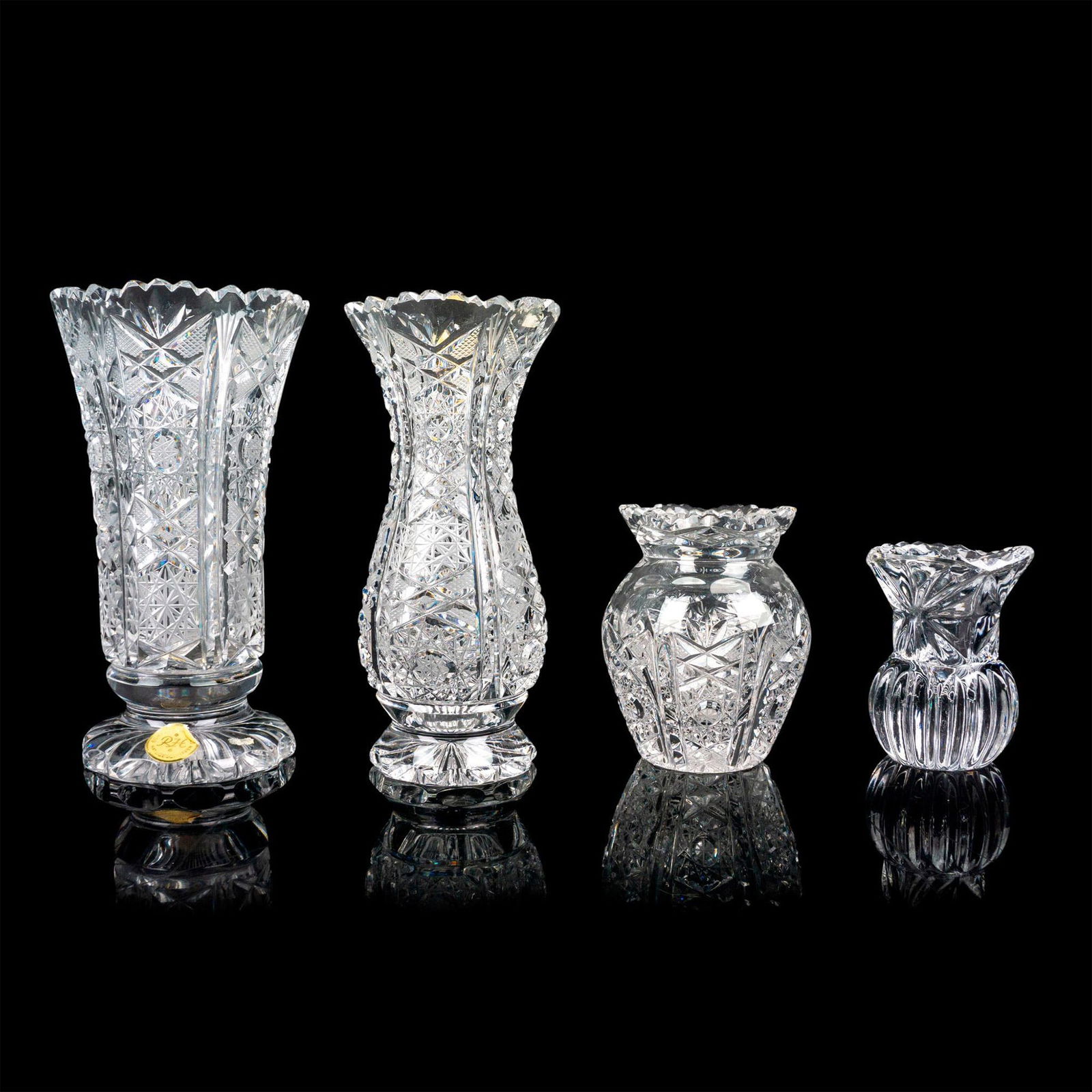 NORDBOHM Crystal 花瓶？ German Nordbohm Crystal Vase Green/clear