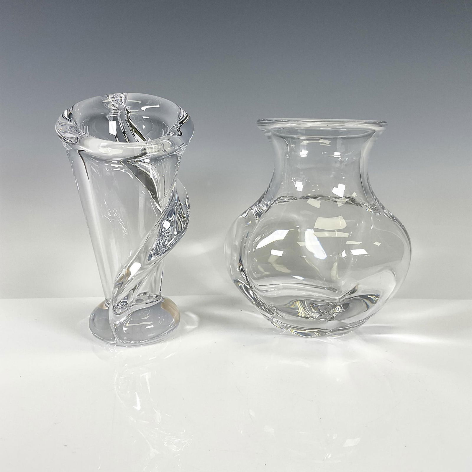 2pc Val St. Lambert and Vannes Crystal Vases (1 of 3)