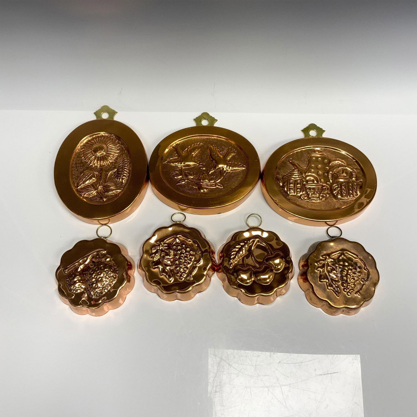 7pc Vintage Copper Baking Molds, Fruit & Flowers (1 of 2)