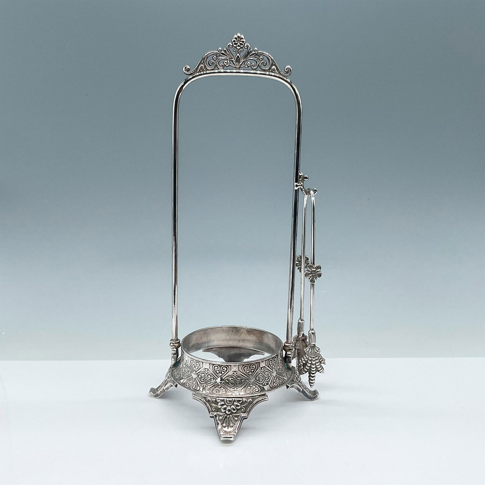 2pc Victorian Pickle Jar Stand with Tongs (1 of 3)