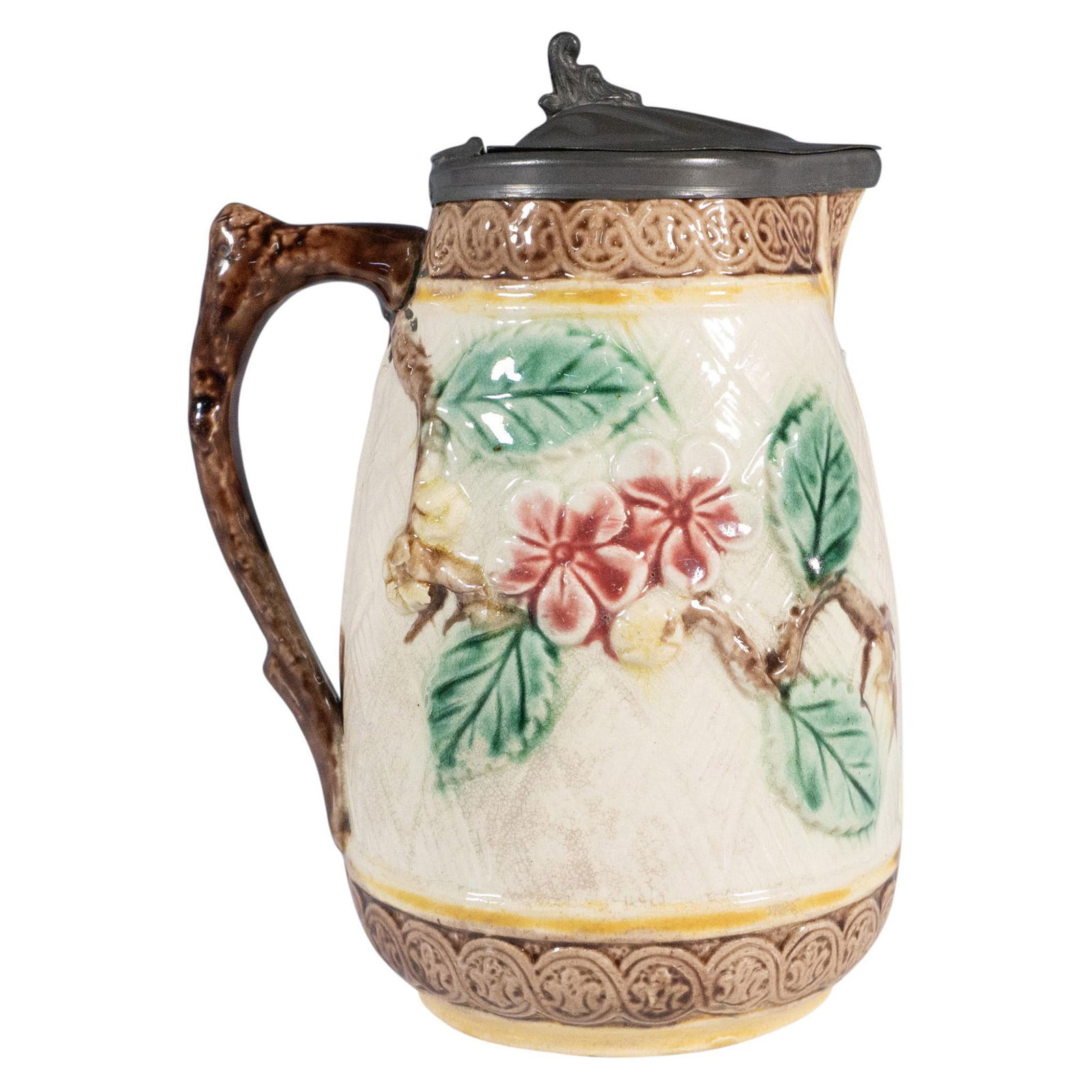 Antique Majolica Hummingbird Syrup Pitcher (1 of 5)
