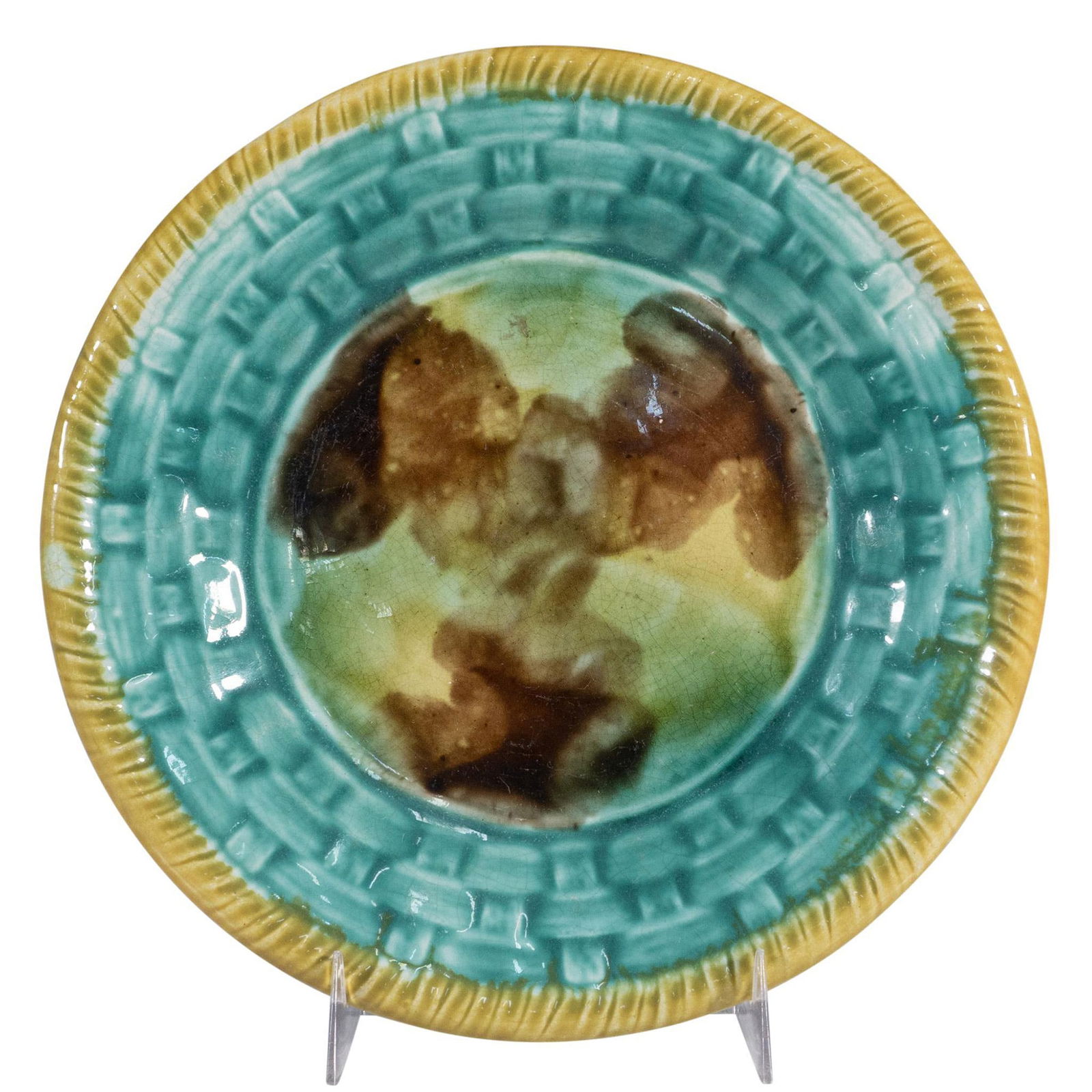 Majolica Basketweave Framed Bread Plate (1 of 3)