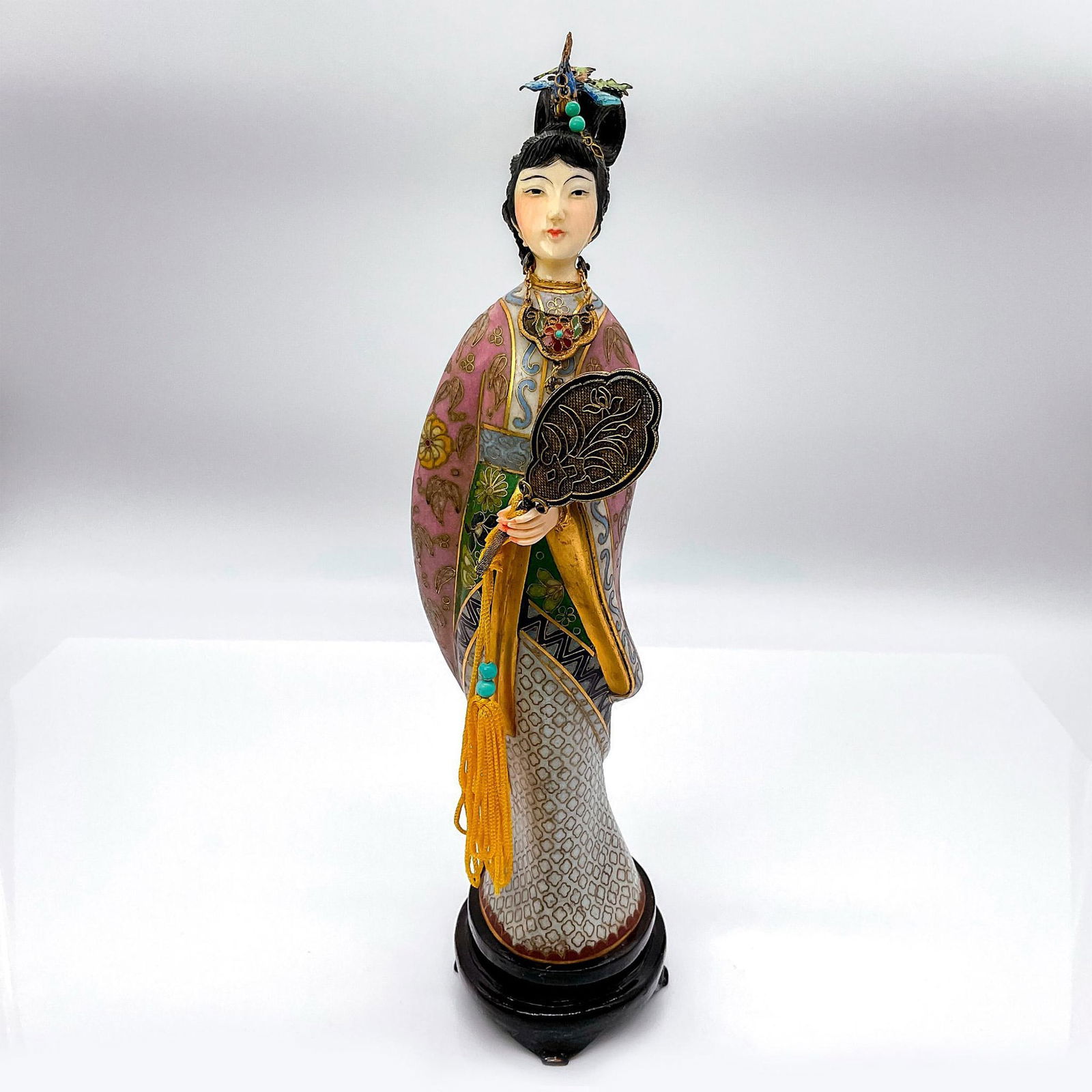 Chinese Cloisonne Resin Figurine of a Court Lady (1 of 4)