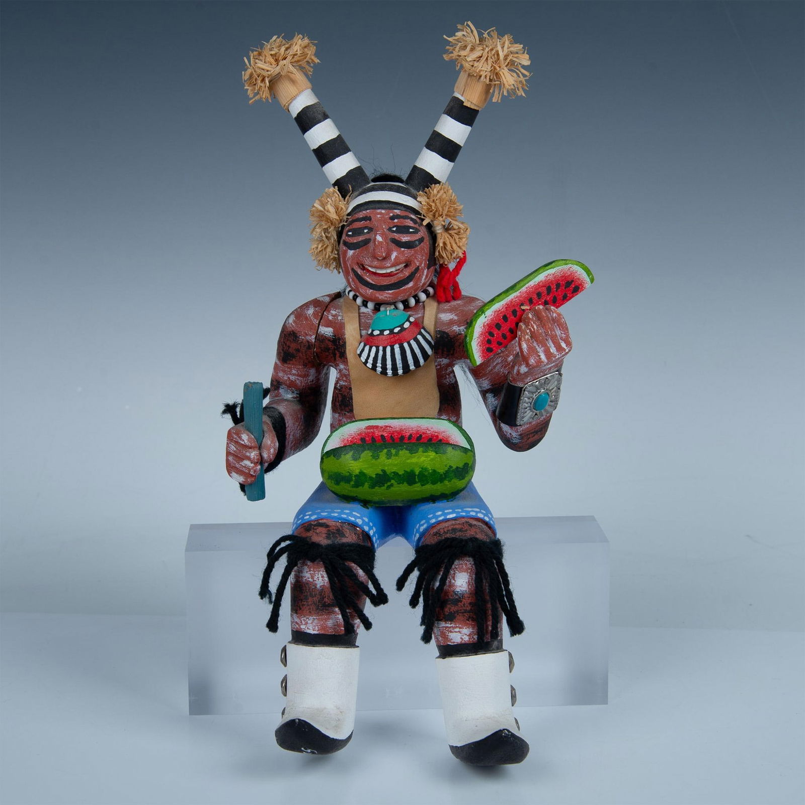 Native American Wooden Hopi Kachina Clown Doll, Koshare (1 of 6)
