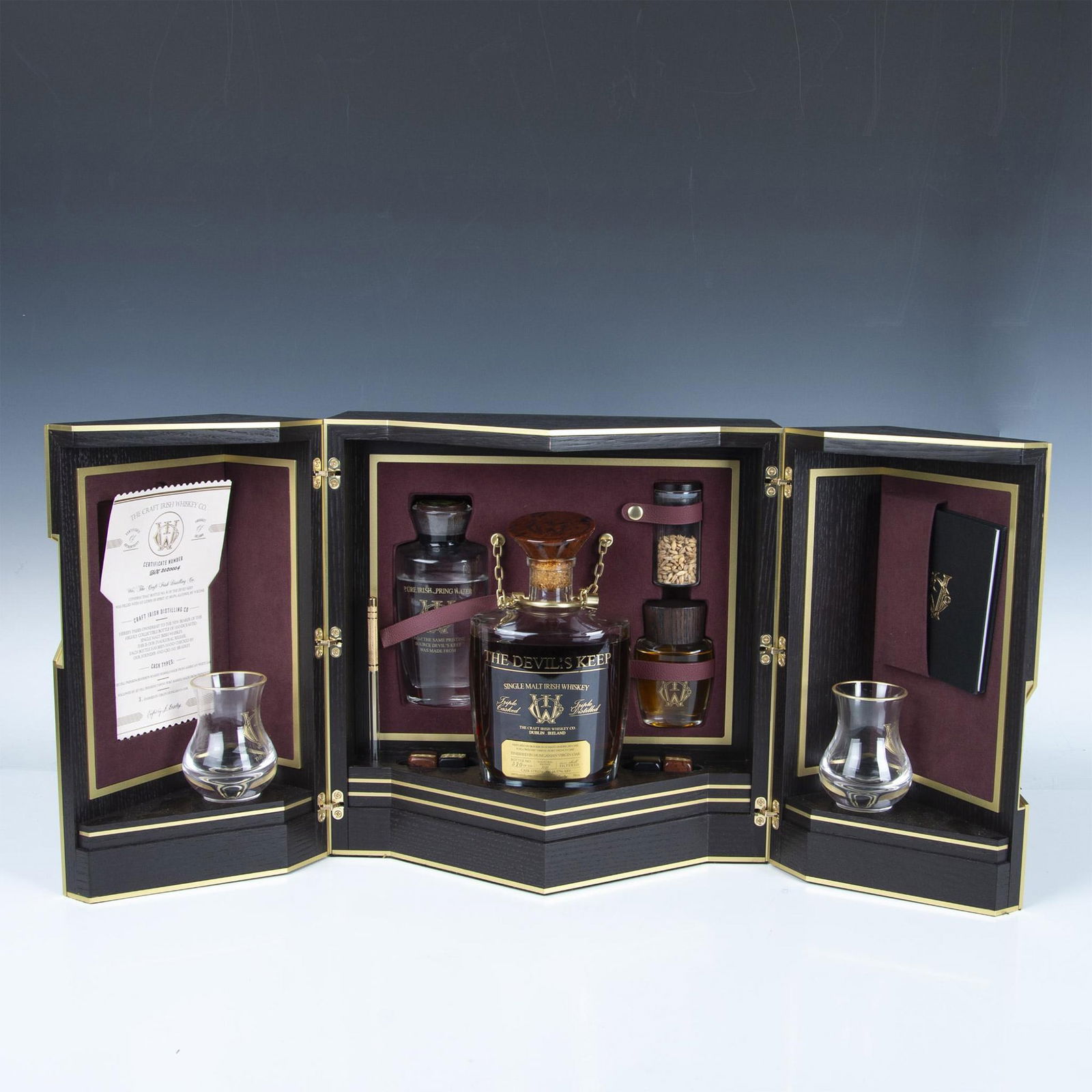 The Devil's Keep Craft Irish Whiskey Bottle and Case (1 of 11)