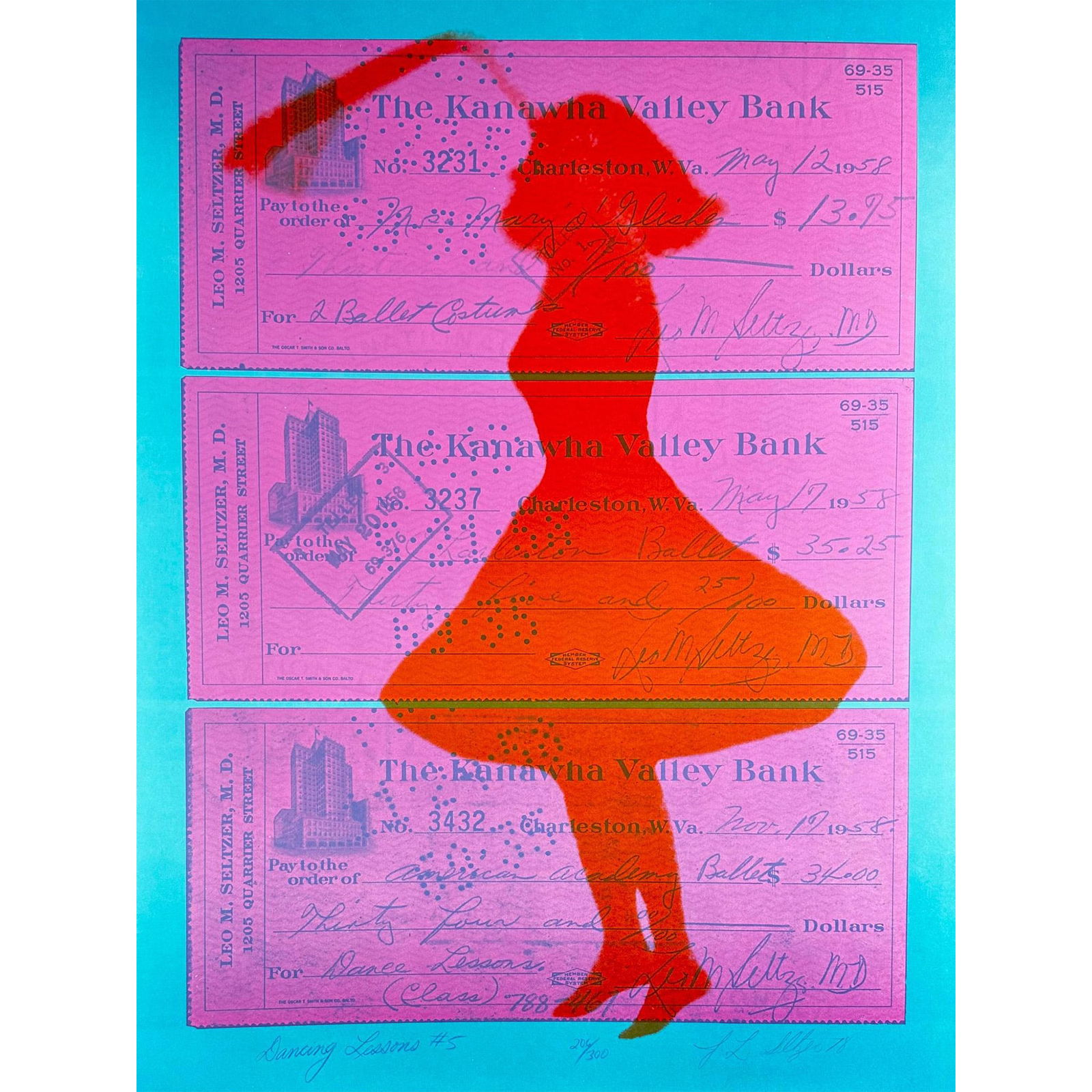 Joanne Seltzer (American 1946) Lithograph Dance Lesson #5 Signed (1 of 5)