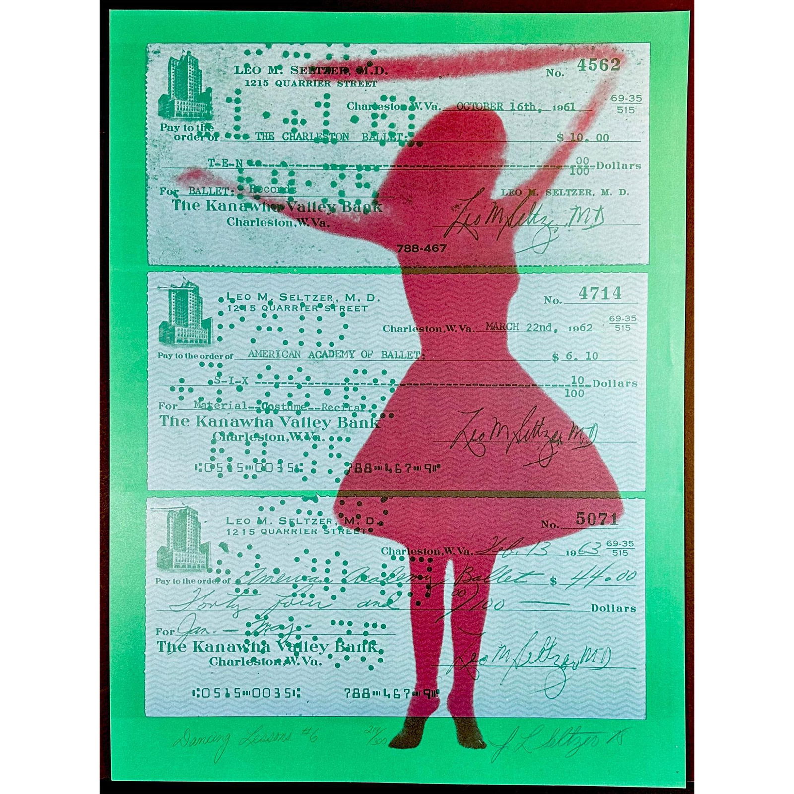 Joanne Seltzer (American 1946) Lithograph Dance Lesson #6 Signed (1 of 5)