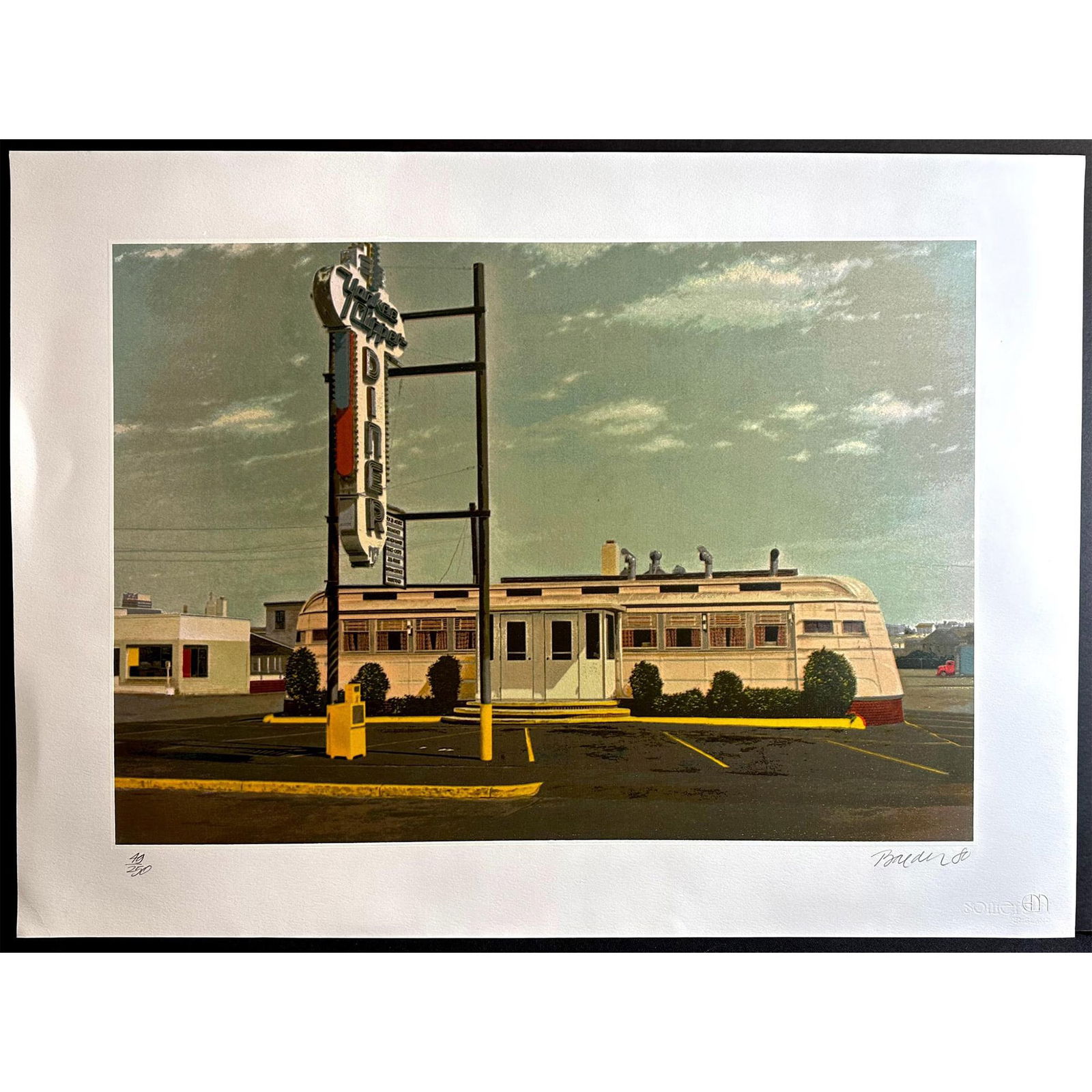John Baeder (American 1938-), Screenprint Yankee Clipper, Signed: Screenprint titled Yankee Clipper Year 1980 Signed lower right numbered 49/250. Sight size 30" x 22"
