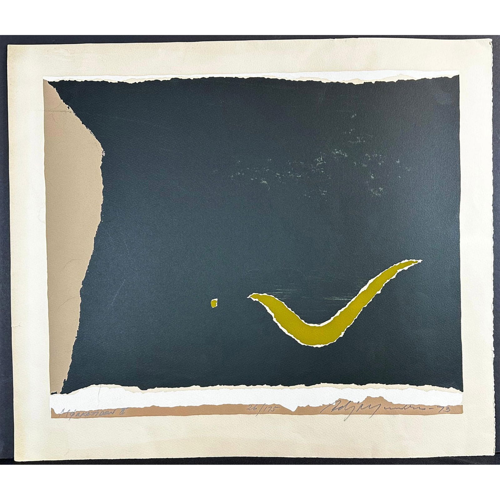 Adja Yunkers (American 1900-1983) Original Color Screenprint on Paper, Morketiden II,  Signed (1 of 5)