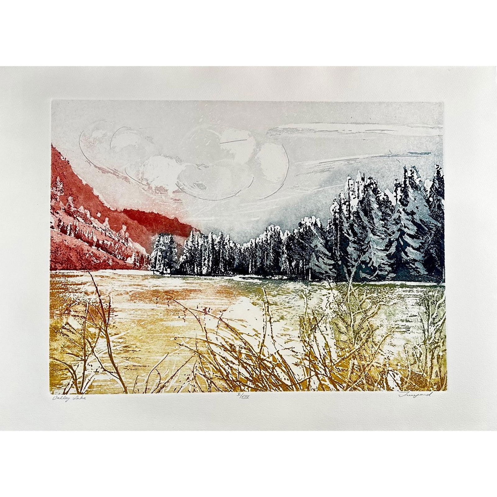 Irmgard (Switzerland) Etching Valley Lake, Signed (1 of 5)