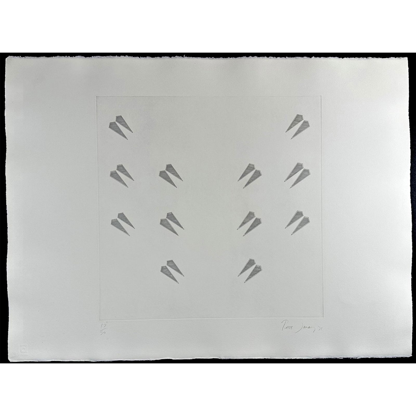 Tess Jaray (British 1937) Etching From Encounter Suite (1), Signed (1 of 4)