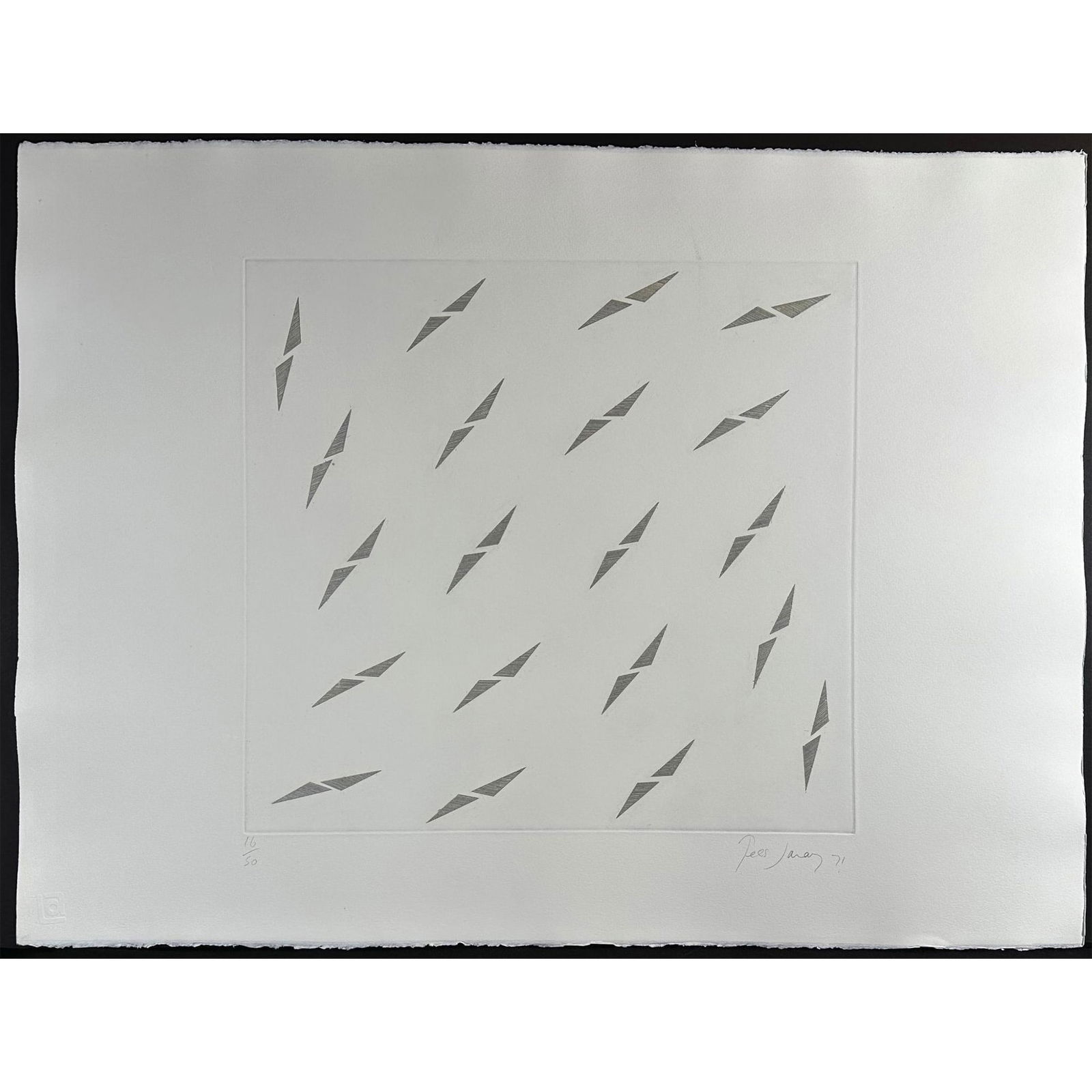 Tess Jaray (British 1937) Etching From Encounter Suite (3), Signed (1 of 4)