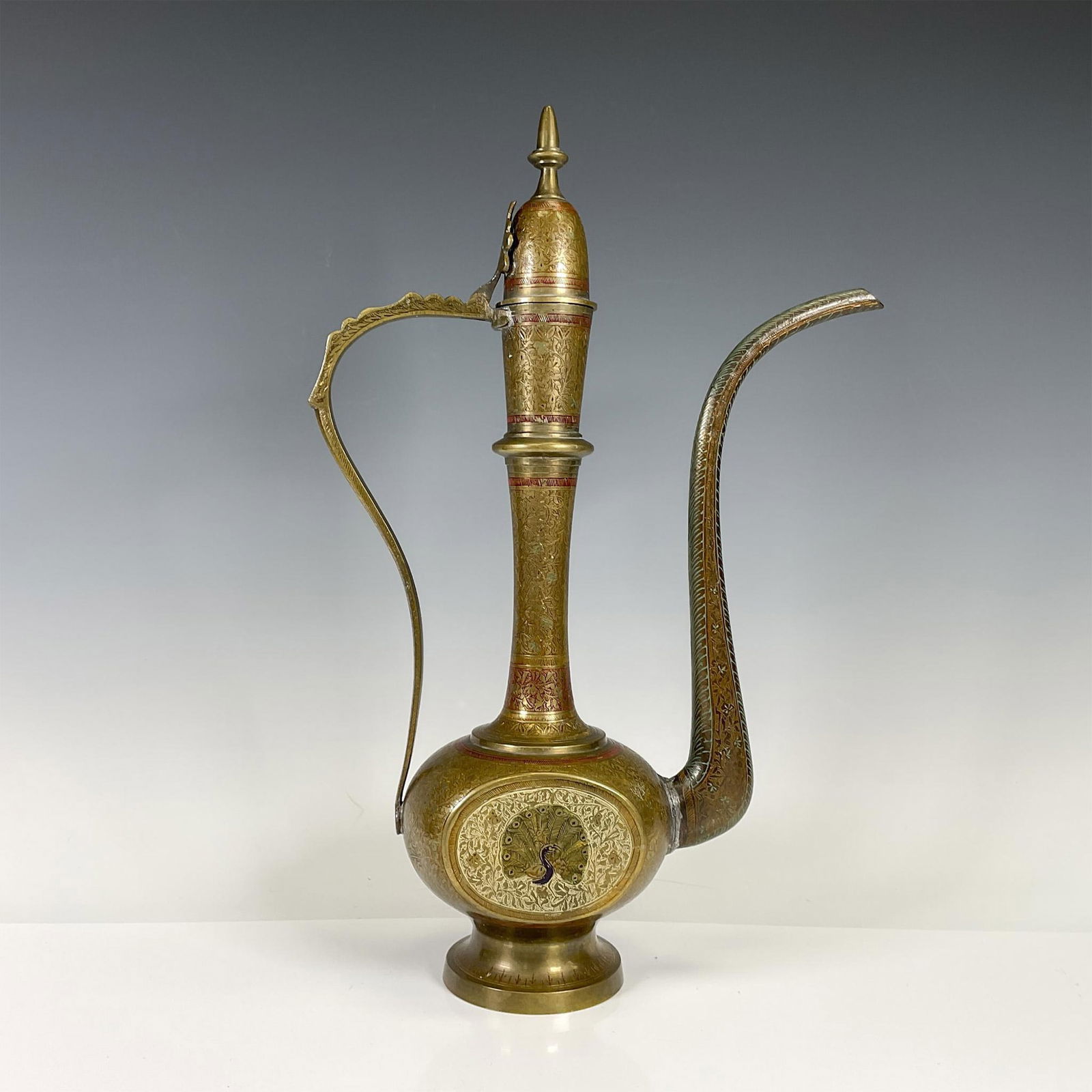 Tall Moorish Mughal Indian Brass Ewer (1 of 3)