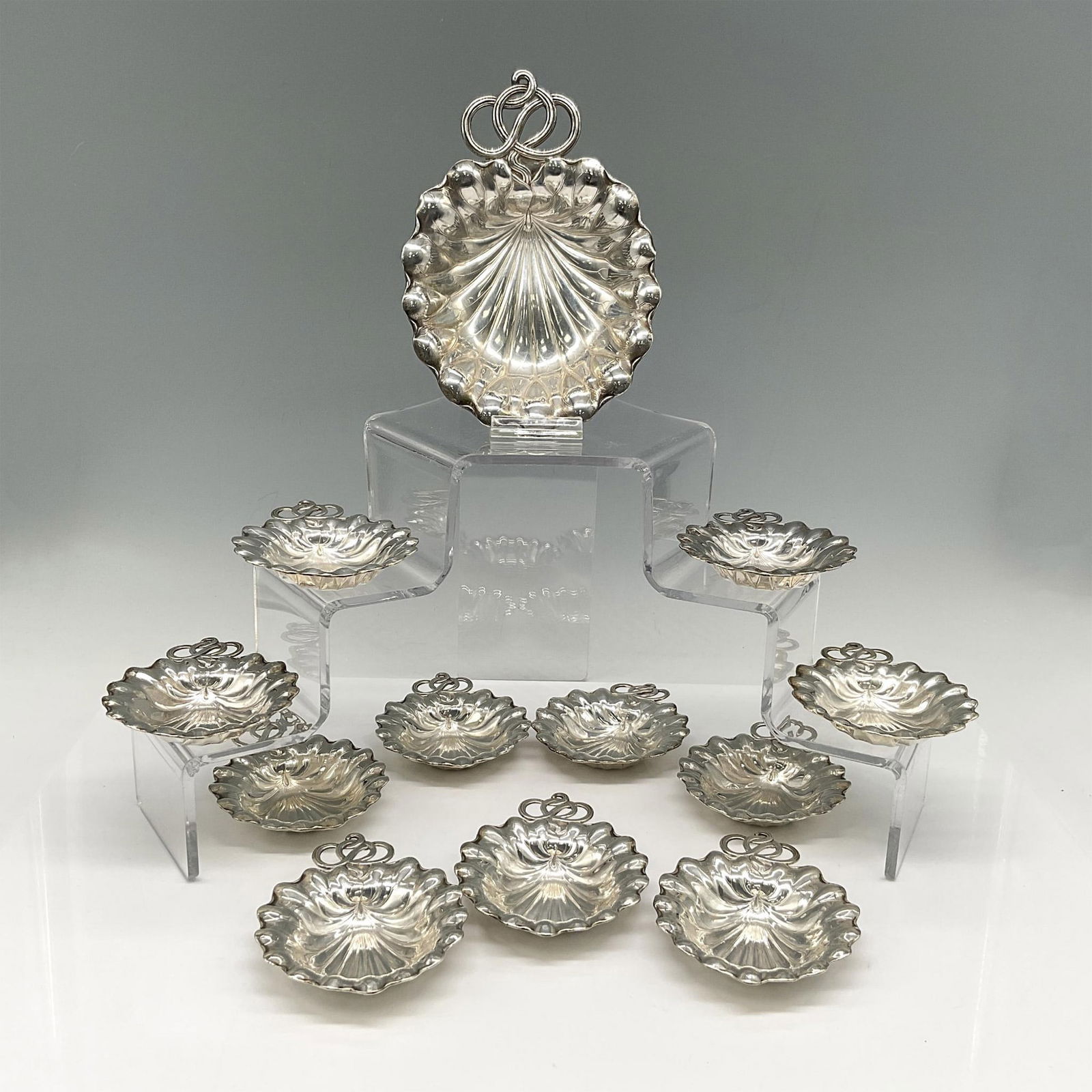 12pc Gorham Sterling Silver Clam Nut Dishes (1 of 3)