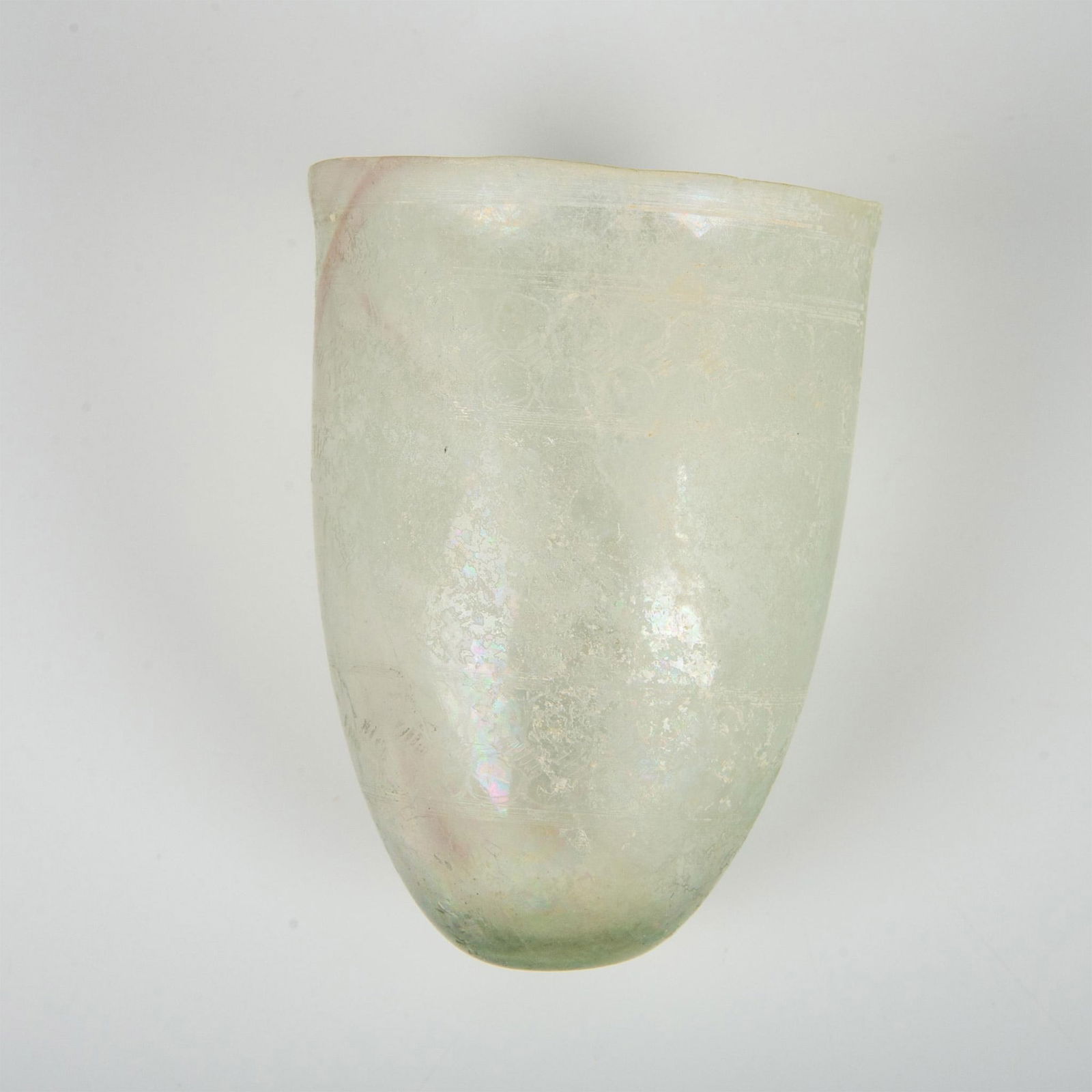 Ancient Roman Opalescent and Pink Patterned Glass Cup (1 of 3)