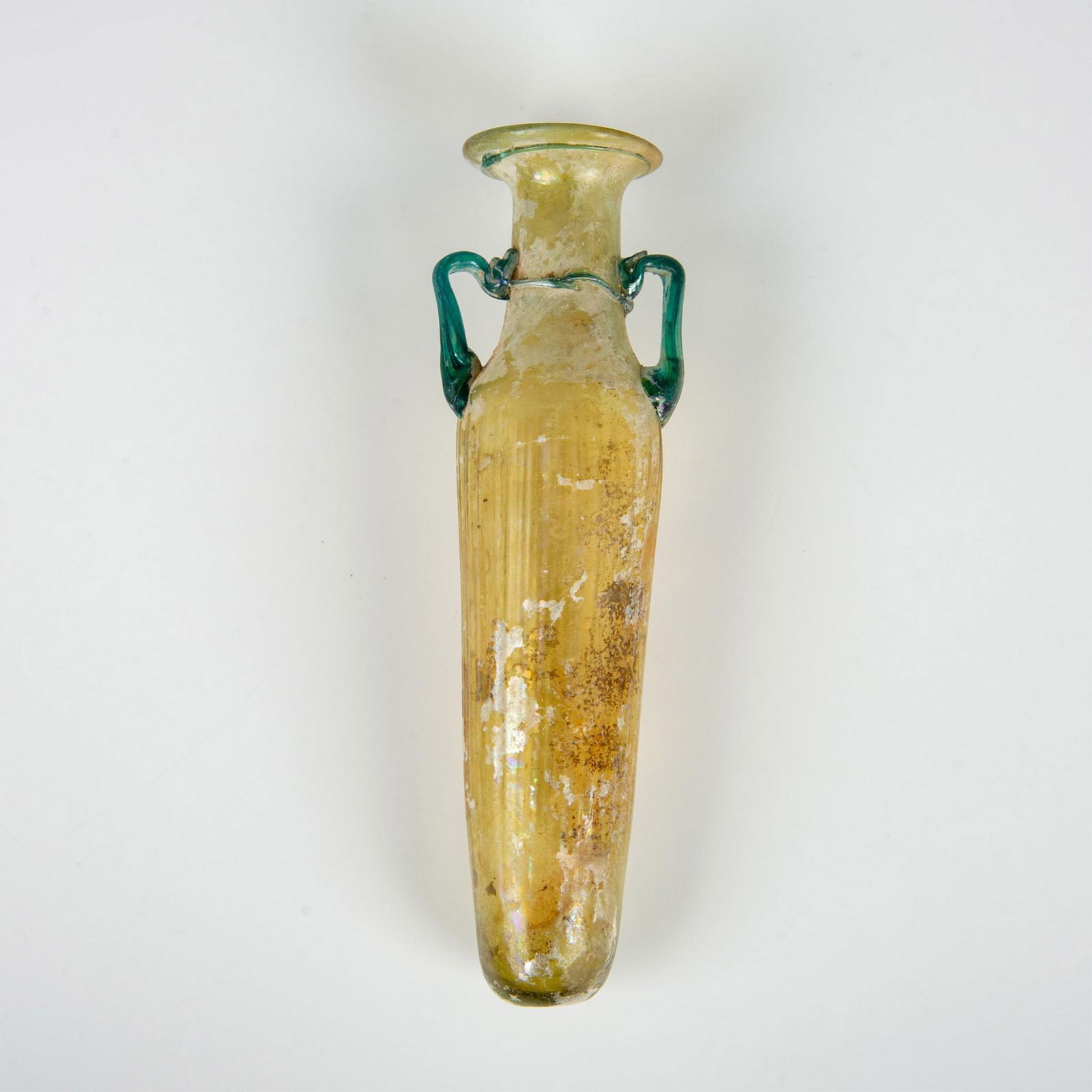 Ancient Roman Yellow and Green Glass Bottle (1 of 6)