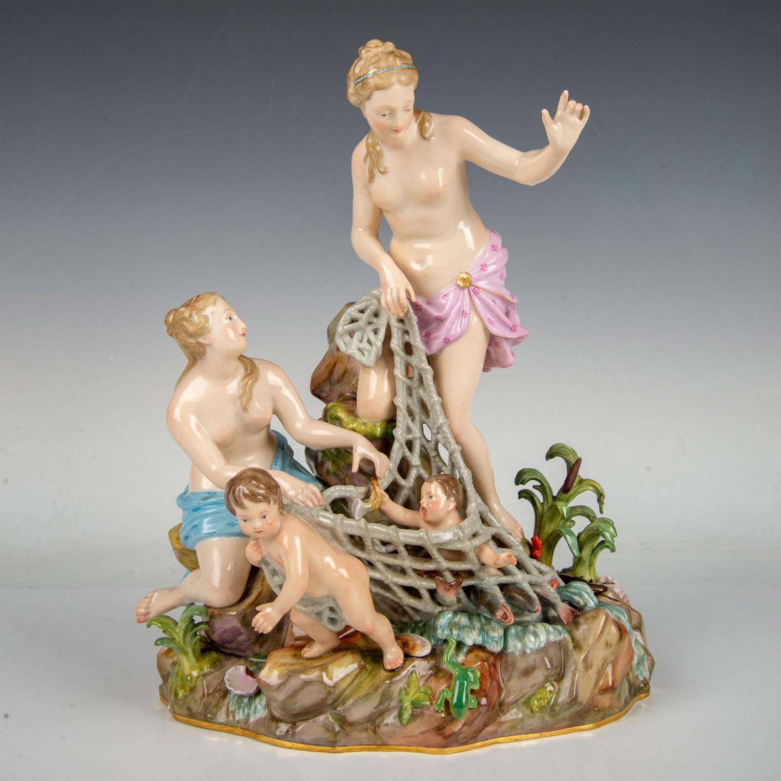 Meissen Porcelain Figural Group, Capturing the Tritons (1 of 7)