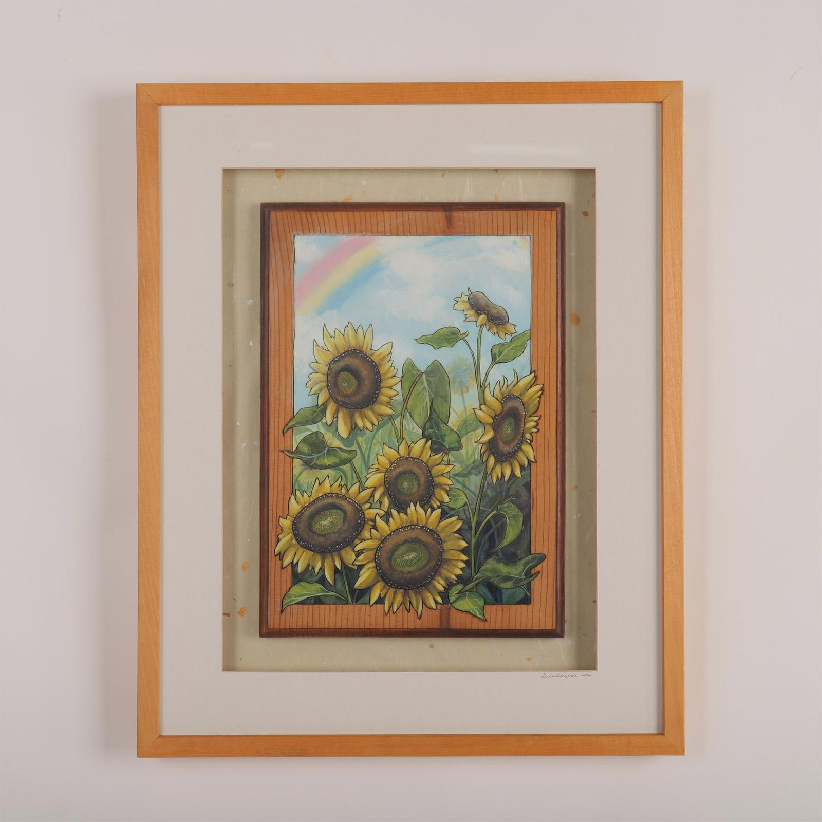 Lauren Rambow, Framed Hand-Glazed Tile on Wood, Signed (1 of 4)