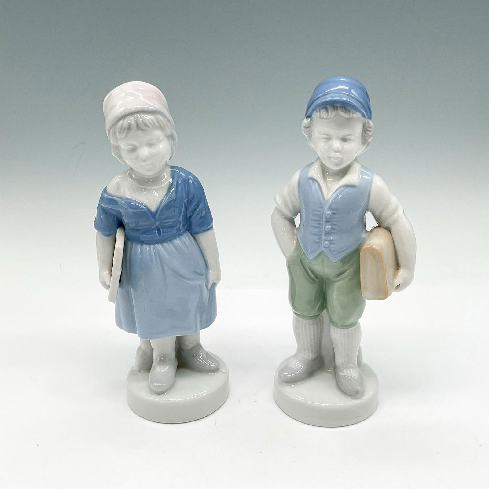 2pc Gerold Porzellan Figurines, School Boy and Girl (1 of 3)