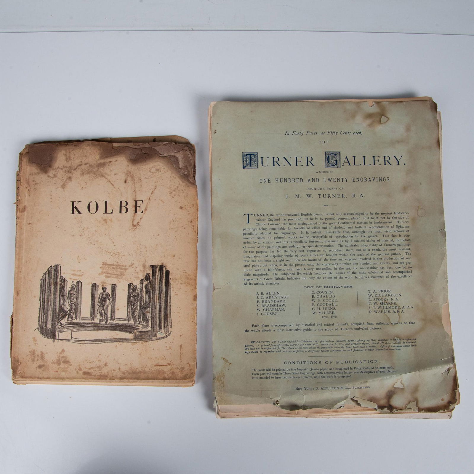 Set of Engravings J.M.W. Turner Gallery & Georg Kolbe Album (1 of 10)