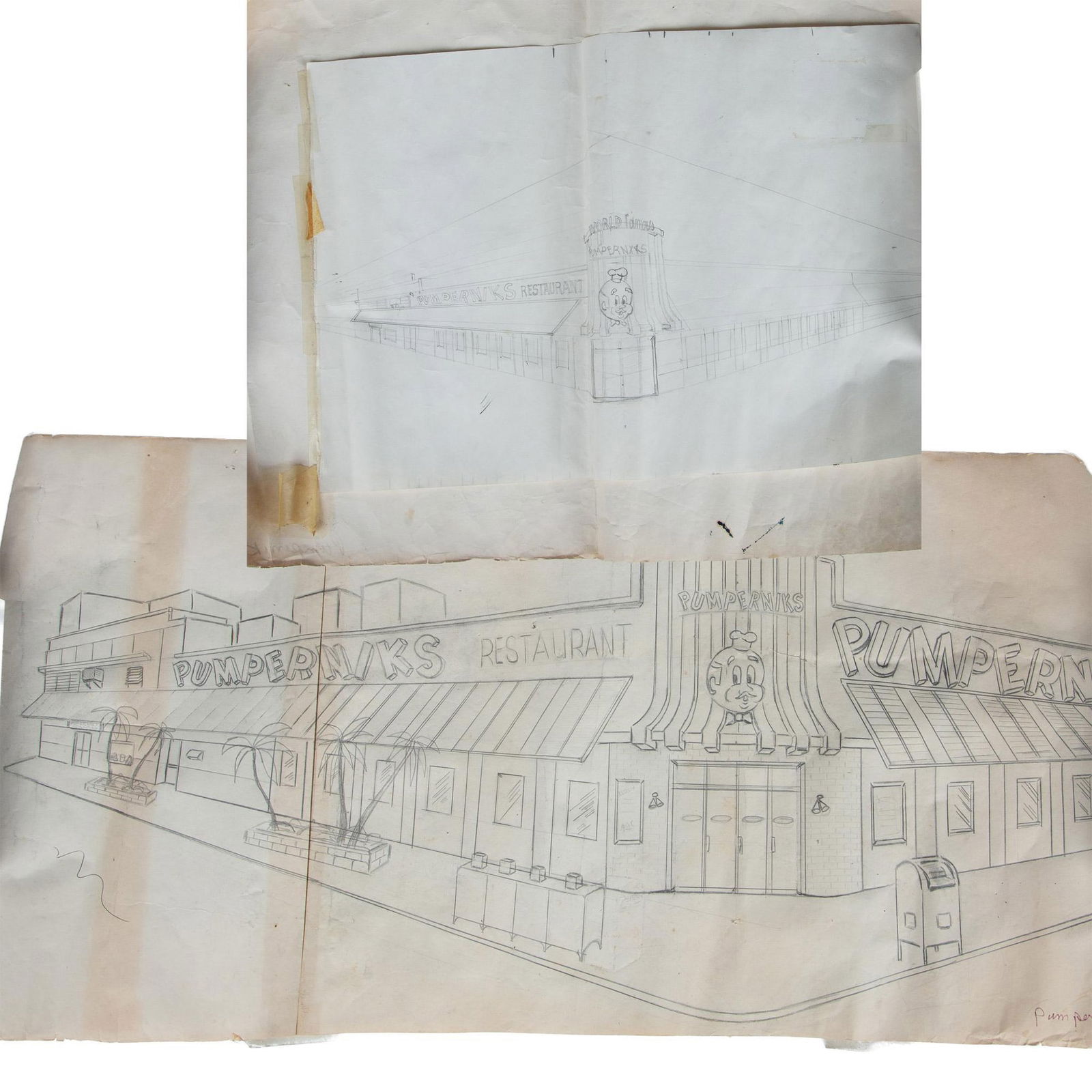 2 Original Drawings, Pumpernik's Restaurant Miami Beach (1 of 8)