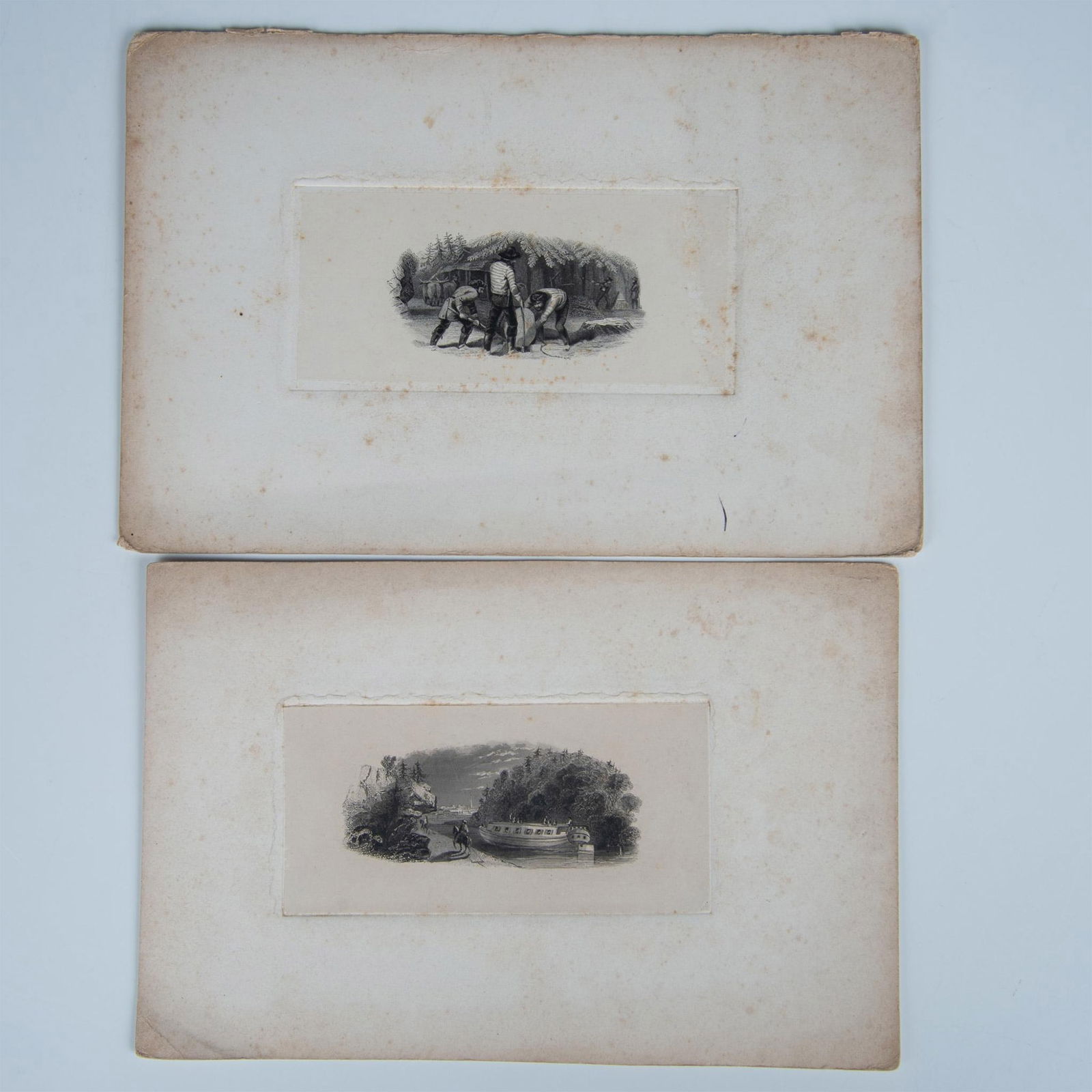 Set of 2 Antique Die Proof Bank Note Vignette Engravings (1 of 4)