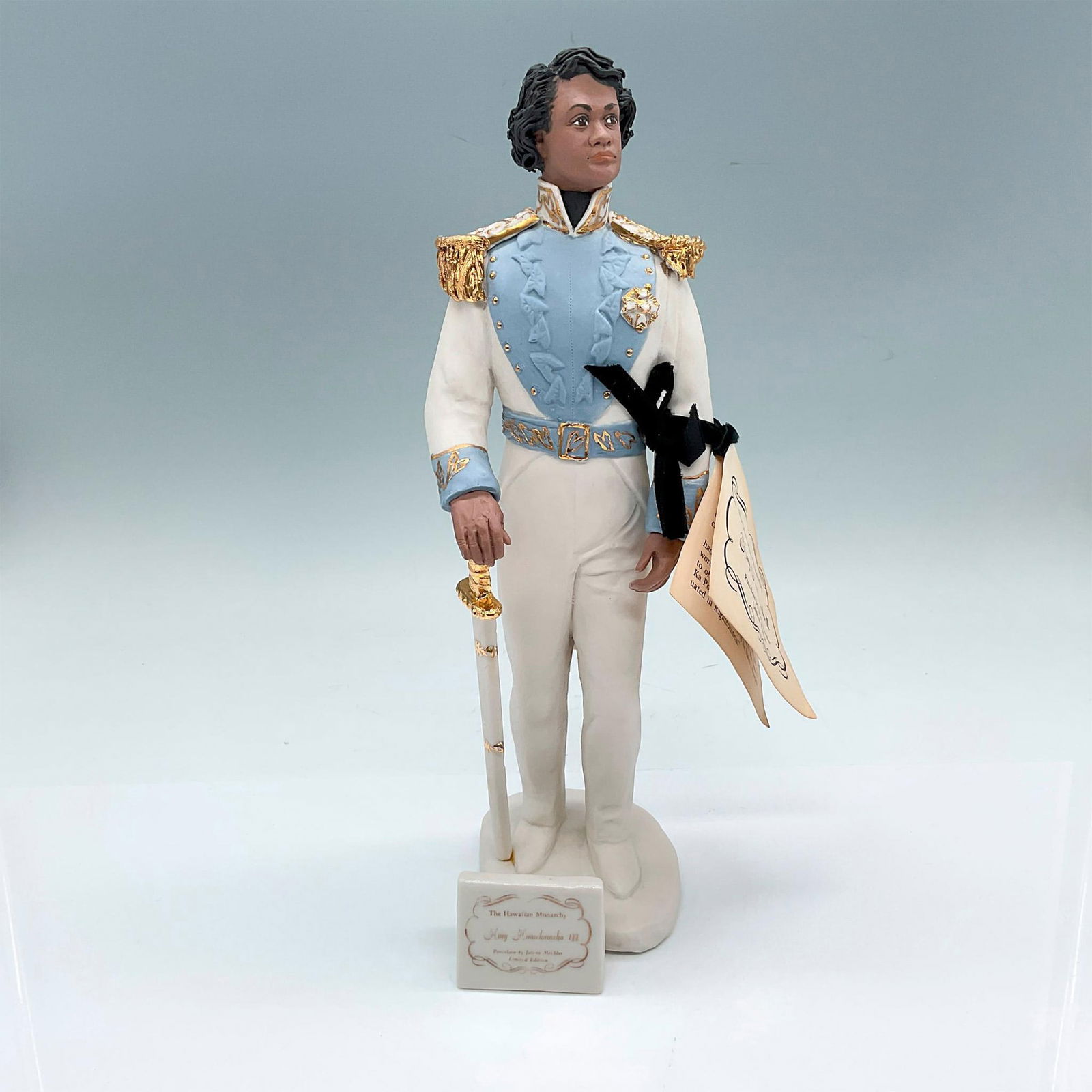 Julene Mechler Hawaiian Figurine + Plaque, Kamehameha III (1 of 4)