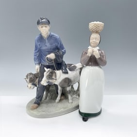 2pc Bing and Grondahl and Royal Copenhagen Figurines