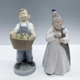 2pc Royal Copenhagen Figurines, Sandman & Boy with Apples