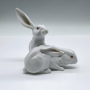 Herend Porcelain Animal Figurine, Pair of Rabbits