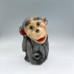 Vintage Chalkware Chimpanzee Savings Bank