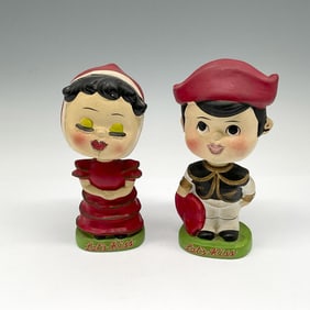 2pc Vintage Collectible Bobbleheads, Let's Kiss