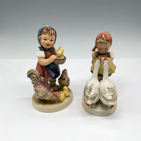 2pc Goebel Hummel Porcelain Figurines, Farm Animals