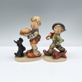2pc Goebel Figurines, Begging His Share and Strolling Along