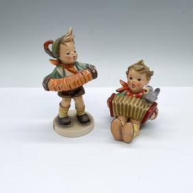 2pc Goebel Hummel Figurines, Accordion Boy and Let's Sing