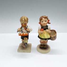 2pc Goebel Hummel Figurines, Little Drummer and Sister