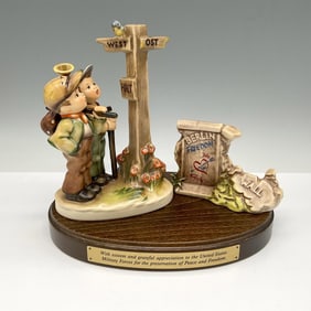 3pc Goebel Hummel Porcelain Signed, Crossroads with Base