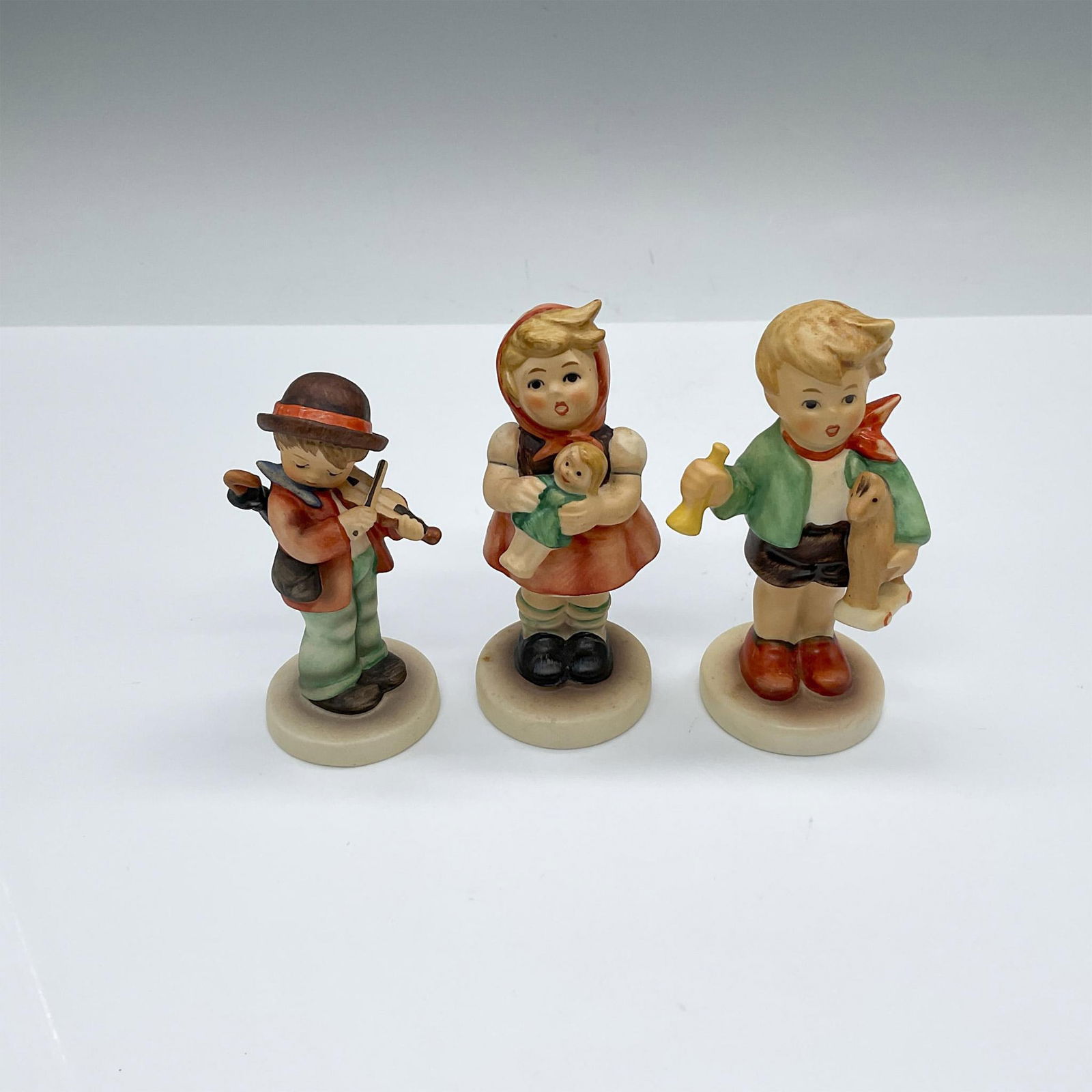 3pc Goebel Figurines, Little Fiddler, Girl With Doll + More (1 of 3)