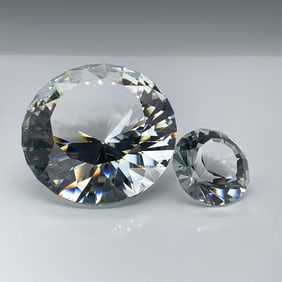 2pc Swarovski Crystal Paperweights, Chaton Diamonds