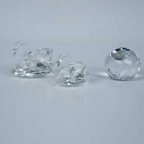 3pc Swarovski Crystal Figurines & Paperweight