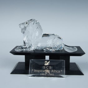 3pc Swarovski Crystal Annual Edition Lion, Plaque + Base