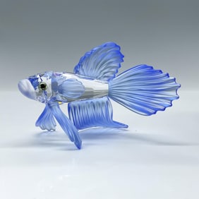 Swarovski Crystal Figurine, Blue Siamese Fighting Fish