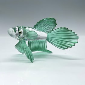 Swarovski Crystal Figurine, Green Siamese Fighting Fish