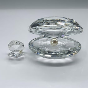 2pc Swarovski Crystal Figurines, Shells with Pearl