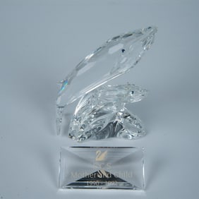 2pc Swarovski Crystal Care for Me Whales + Plaque