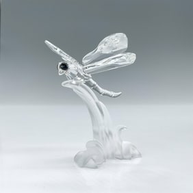 Swarovski Crystal Figure, Dragonfly on Frosted Leaf