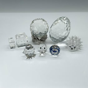9pc Crystal Figurine Grouping, Swarovski Included
