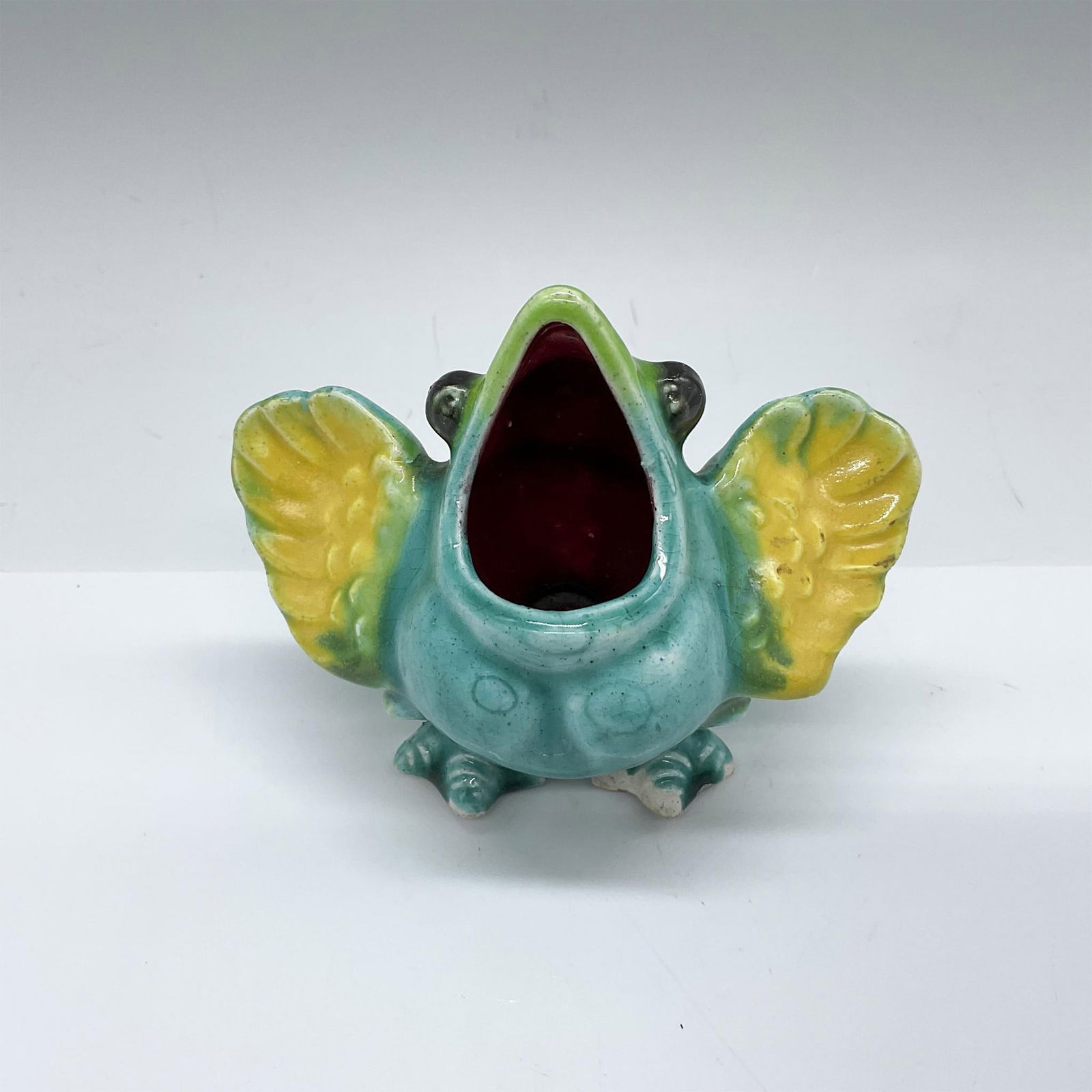 Majolica Pottery Bird Toothpick Holder (1 of 3)